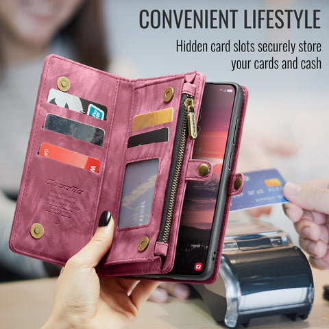 CASEME For Samsung Galaxy S25 Edge Phone Cases  008 Leather Cover with Detachable Wallet and Strap