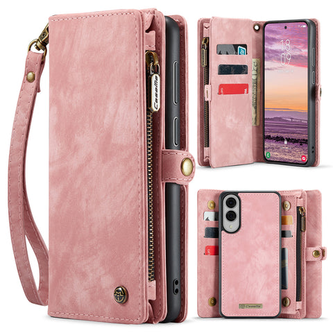 CASEME For Samsung Galaxy S25 Edge Phone Cases  008 Leather Cover with Detachable Wallet and Strap