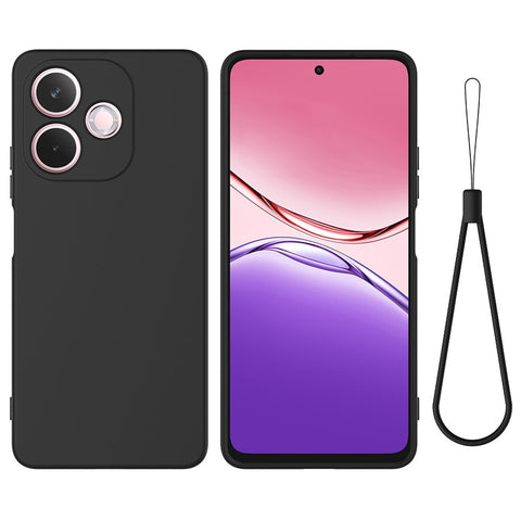 For Oppo A5 Pro 4G (Global) / 5G (Global) / A5 Energy 5G (China) Liquid Silicone Case Phone Back Cover with Hand Strap