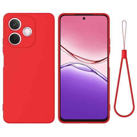 For Oppo A5 Pro 4G (Global) / 5G (Global) / A5 Energy 5G (China) Liquid Silicone Case Phone Back Cover with Hand Strap