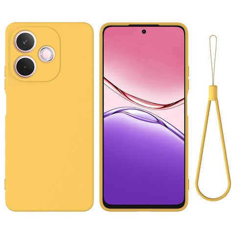 For Oppo A5 Pro 4G (Global) / 5G (Global) / A5 Energy 5G (China) Liquid Silicone Case Phone Back Cover with Hand Strap