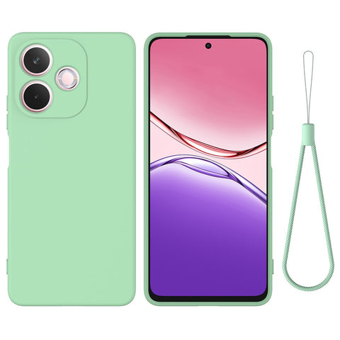 For Oppo A5 Pro 4G (Global) / 5G (Global) / A5 Energy 5G (China) Liquid Silicone Case Phone Back Cover with Hand Strap