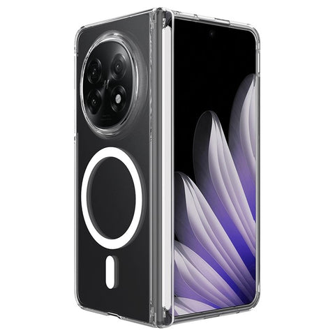 For Oppo Find N5 5G / OnePlus Open 2 Clear Case TPU + Acrylic Magnetic Phone Cover