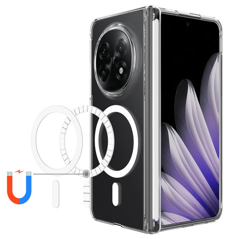 For Oppo Find N5 5G / OnePlus Open 2 Clear Case TPU + Acrylic Magnetic Phone Cover