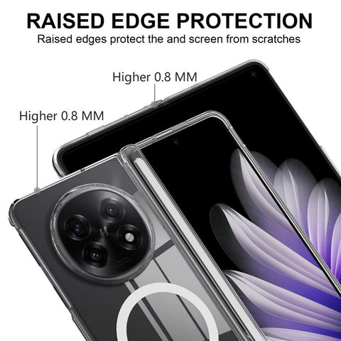 For Oppo Find N5 5G / OnePlus Open 2 Clear Case TPU + Acrylic Magnetic Phone Cover