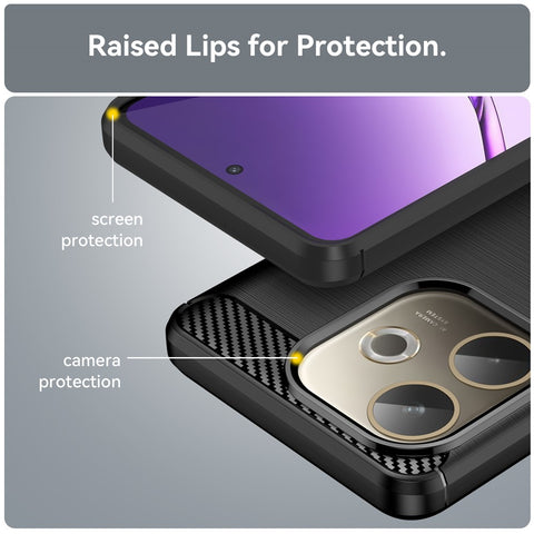 For Oppo A5 Pro 4G (Global) / 5G (Global) / A5 Energy 5G (China) Case Protective Phone Cover Carbon Fiber Texture Brushed