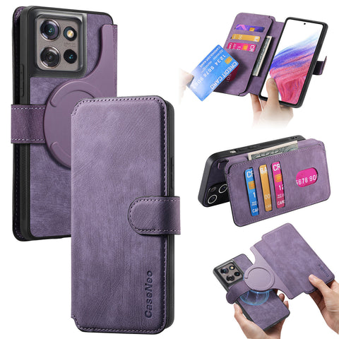 CASENEO For Motorola Edge 50 5G Magnetic Case  Detachable Leather Phone Wallet Cover