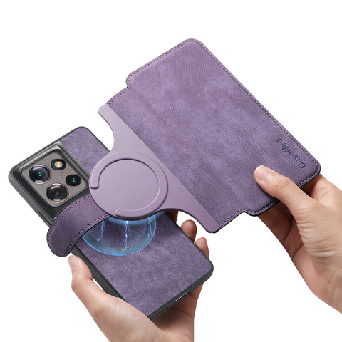 CASENEO For Motorola Edge 50 5G Magnetic Case  Detachable Leather Phone Wallet Cover