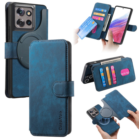 CASENEO For Motorola Edge 50 5G Magnetic Case  Detachable Leather Phone Wallet Cover