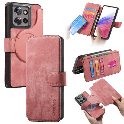 CASENEO For Motorola Edge 50 5G Magnetic Case  Detachable Leather Phone Wallet Cover