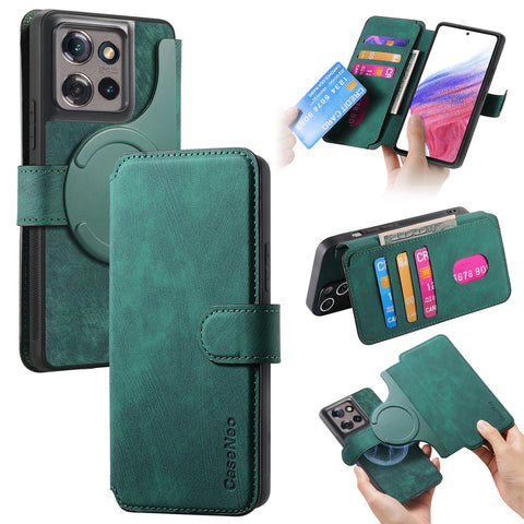 CASENEO For Motorola Edge 50 5G Magnetic Case  Detachable Leather Phone Wallet Cover