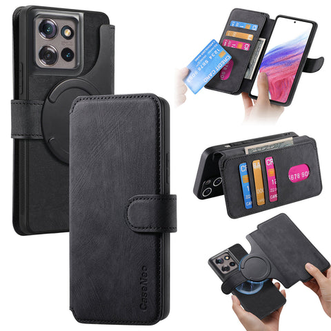 CASENEO For Motorola Edge 50 5G Magnetic Case  Detachable Leather Phone Wallet Cover