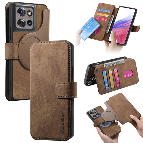 CASENEO For Motorola Edge 50 5G Magnetic Case  Detachable Leather Phone Wallet Cover