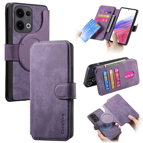 CASENEO For Oppo Reno13 5G (Global) Magnetic Case  Detachable Leather Phone Wallet Cover