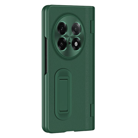For Oppo Find N5 5G Case with Tempered Glass Film Kickstand PC  + PU Leather Folding Phone Cover