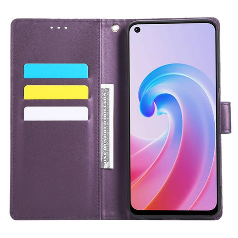 PU Leather Case For Oppo Reno8 Z 5G  /  Reno7 Z 5G  /  A96 (China) 5G Rose Flower Wallet Phone Cover with 3 Card Slots