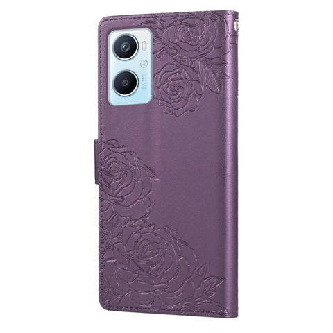 PU Leather Case For Oppo Reno8 Z 5G  /  Reno7 Z 5G  /  A96 (China) 5G Rose Flower Wallet Phone Cover with 3 Card Slots