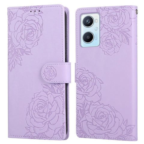 PU Leather Case For Oppo Reno8 Z 5G  /  Reno7 Z 5G  /  A96 (China) 5G Rose Flower Wallet Phone Cover with 3 Card Slots