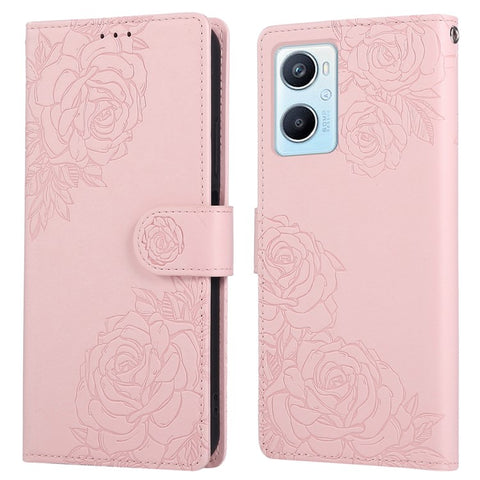 PU Leather Case For Oppo Reno8 Z 5G  /  Reno7 Z 5G  /  A96 (China) 5G Rose Flower Wallet Phone Cover with 3 Card Slots