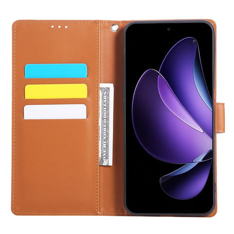 For Oppo Reno13 F 5G (Reno 13 FS 5G) / 4G Case Rose Flower PU Leather Wallet Phone Cover with 3 Card Slots