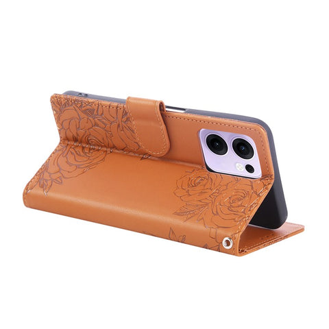 For Oppo Reno13 F 5G (Reno 13 FS 5G) / 4G Case Rose Flower PU Leather Wallet Phone Cover with 3 Card Slots