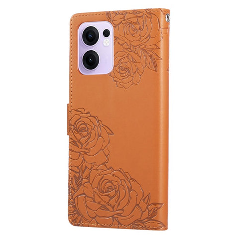 For Oppo Reno13 F 5G (Reno 13 FS 5G) / 4G Case Rose Flower PU Leather Wallet Phone Cover with 3 Card Slots