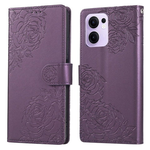For Oppo Reno13 F 5G (Reno 13 FS 5G) / 4G Case Rose Flower PU Leather Wallet Phone Cover with 3 Card Slots