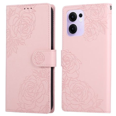 For Oppo Reno13 F 5G (Reno 13 FS 5G) / 4G Case Rose Flower PU Leather Wallet Phone Cover with 3 Card Slots