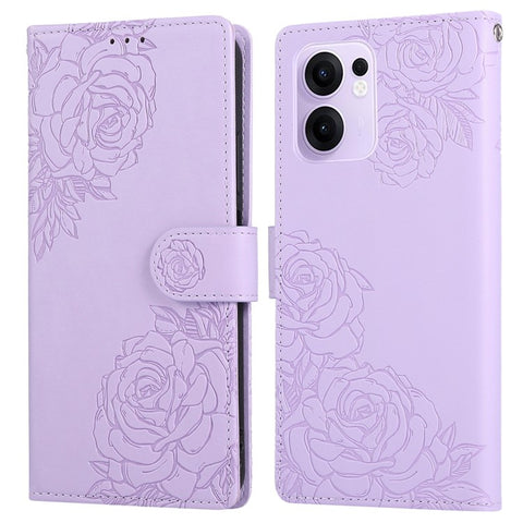 For Oppo Reno13 F 5G (Reno 13 FS 5G) / 4G Case Rose Flower PU Leather Wallet Phone Cover with 3 Card Slots