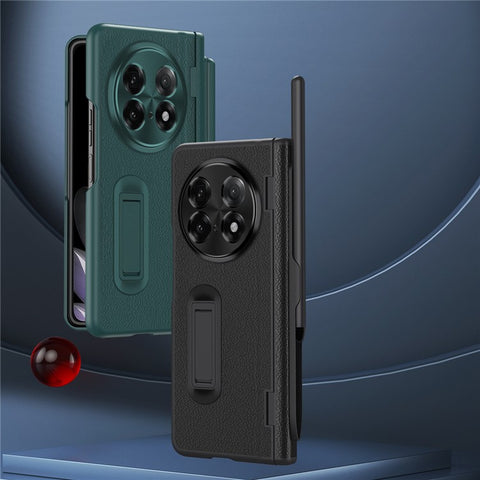 For Oppo Find N5 5G Case Kickstand PC  + PU Leather Folding Phone Cover with Screen Protector and Stylus
