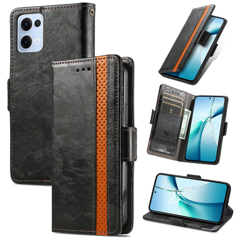 CASENEO For Oppo Reno13 5G (Global) Phone Cases  PU Leather Cover Stand with RFID Blocking Wallet