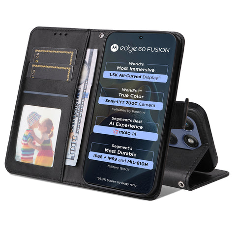 For Motorola Edge 60 5G / 60 Fusion 5G / 60 Pro 5G / Edge (2025) 5G Case Wallet PU Leather Folio Flip Phone Cover