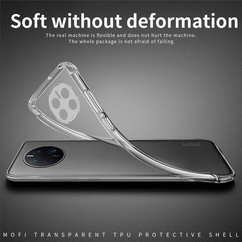 MOFI for Huawei Mate 50 Pro 4G Shockproof TPU Shell, Clear Crystal Not-Yellowing Case Protective Phone Cover