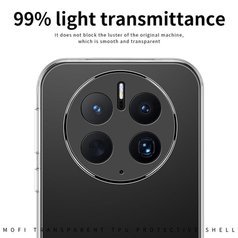 MOFI for Huawei Mate 50 Pro 4G Shockproof TPU Shell, Clear Crystal Not-Yellowing Case Protective Phone Cover