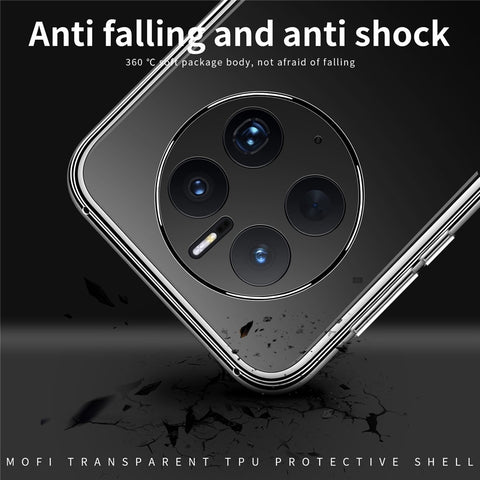 MOFI for Huawei Mate 50 Pro 4G Shockproof TPU Shell, Clear Crystal Not-Yellowing Case Protective Phone Cover