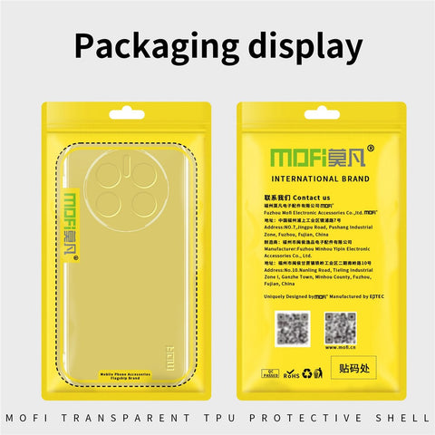 MOFI for Huawei Mate 50 RS Porsche Design 4G Fall Resistant TPU Shell, Clear Crystal Not-Yellowing Case Protective Phone Cover