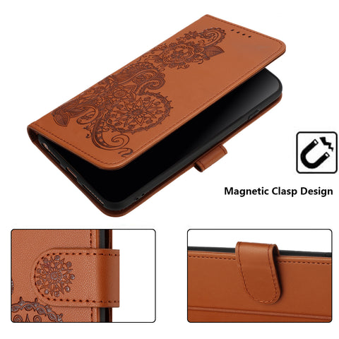 For Motorola Moto G Play 5G (2024) / Motorola Moto G 5G (2024) Phone Cases Mandala Flower Leather Wallet Mobile Cover with Strap