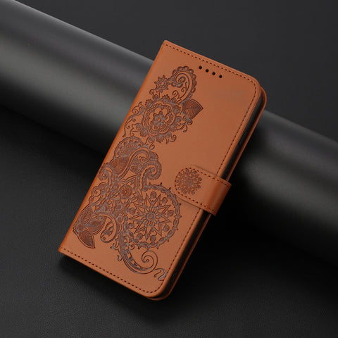 For Motorola Moto G Play 5G (2024) / Motorola Moto G 5G (2024) Phone Cases Mandala Flower Leather Wallet Mobile Cover with Strap