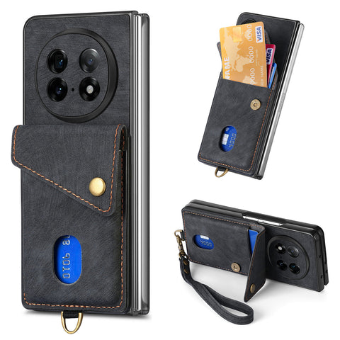 For Oppo Find N5 5G Case with Card Holder Kickstand Leather Phone Back Cover