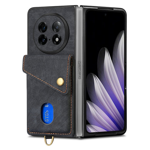 For Oppo Find N5 5G Case with Card Holder Kickstand Leather Phone Back Cover