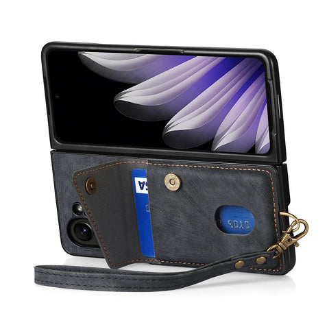 For Oppo Find N5 5G Case with Card Holder Kickstand Leather Phone Back Cover
