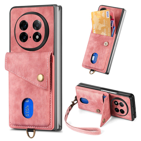 For Oppo Find N5 5G Case with Card Holder Kickstand Leather Phone Back Cover