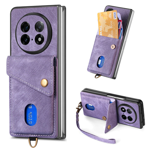 For Oppo Find N5 5G Case with Card Holder Kickstand Leather Phone Back Cover