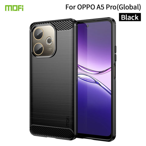 MOFI For Oppo A5 Pro 4G (Global) / 5G (Global) / A5 Energy 5G (China) Back Cover  Brushed Texture Carbon Fiber Soft TPU Case