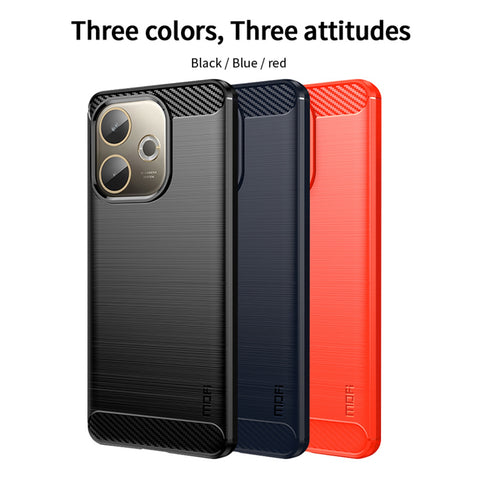 MOFI For Oppo A5 Pro 4G (Global) / 5G (Global) / A5 Energy 5G (China) Back Cover  Brushed Texture Carbon Fiber Soft TPU Case