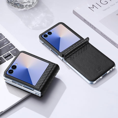 DUX DUCIS For Samsung Galaxy Z Flip7 5G Case  Bril Series Leather+PC Phone Cover
