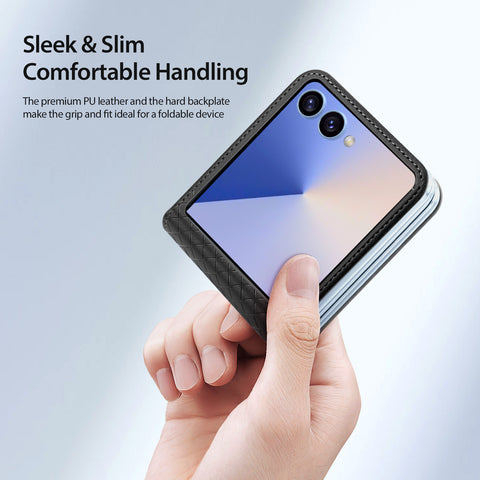 DUX DUCIS For Samsung Galaxy Z Flip7 5G Case  Bril Series Leather+PC Phone Cover