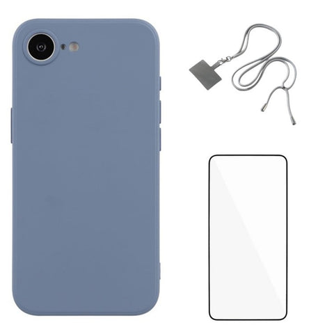 WANLONFENG RB1 Series For iPhone 17e / 16e Case Screen Film Soft TPU Phone Cover