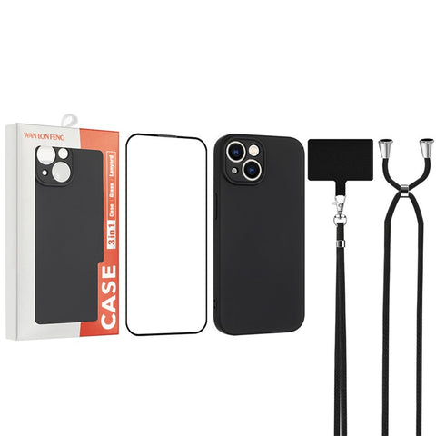 WANLONFENG RB1 Series For iPhone 17e / 16e Case Screen Film Soft TPU Phone Cover