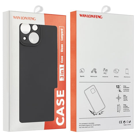 WANLONFENG RB1 Series For iPhone 17e / 16e Case Screen Film Soft TPU Phone Cover